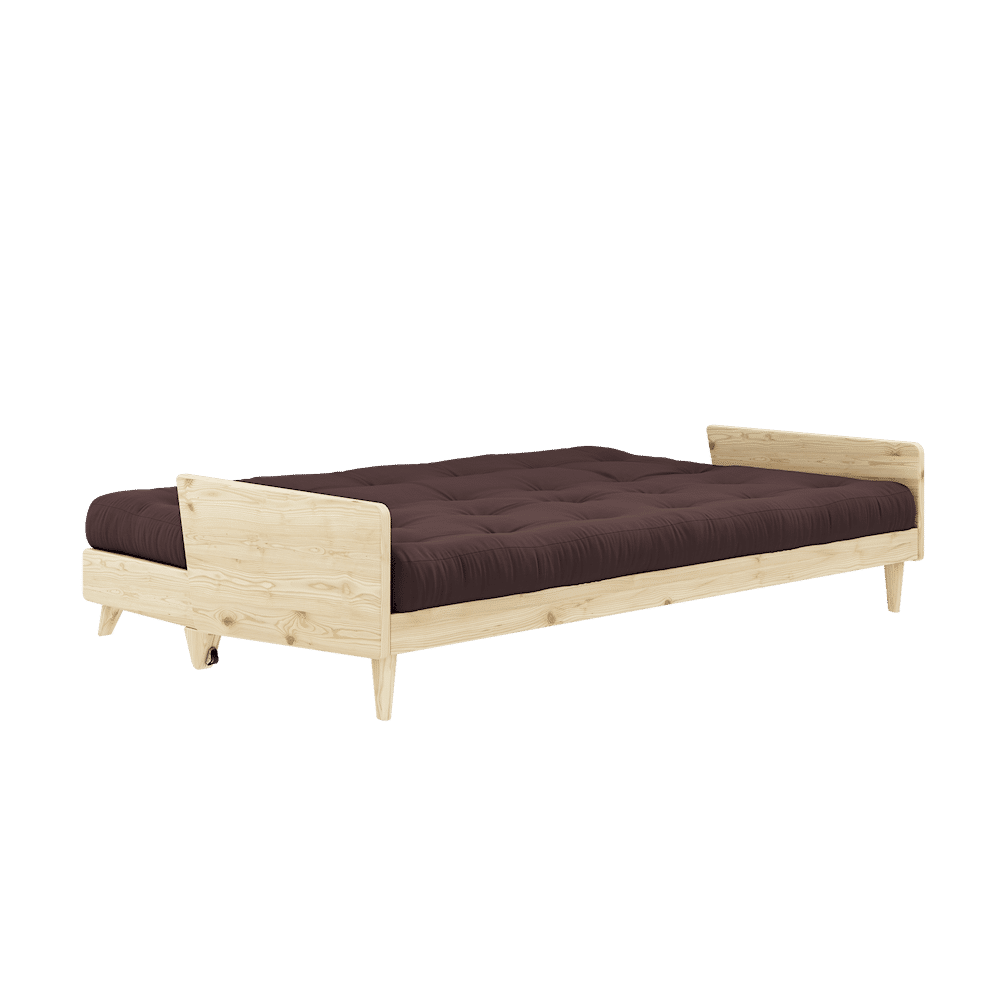 INDIE CLAIR LAQUE W. MATELAS MIXTE 5 COUCHES BRUN