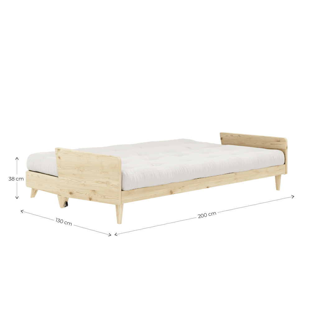 Karup Design INDIE CLEAR LACQUERED W. 5-LAYER MIXED MATTRESS OLIVE GREEN