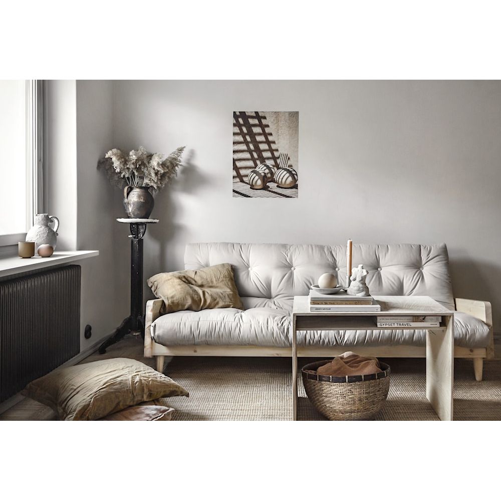 Karup Design INDIE BLANC LAQUÉ W. MATELAS MIXTE 5 COUCHES NATUREL