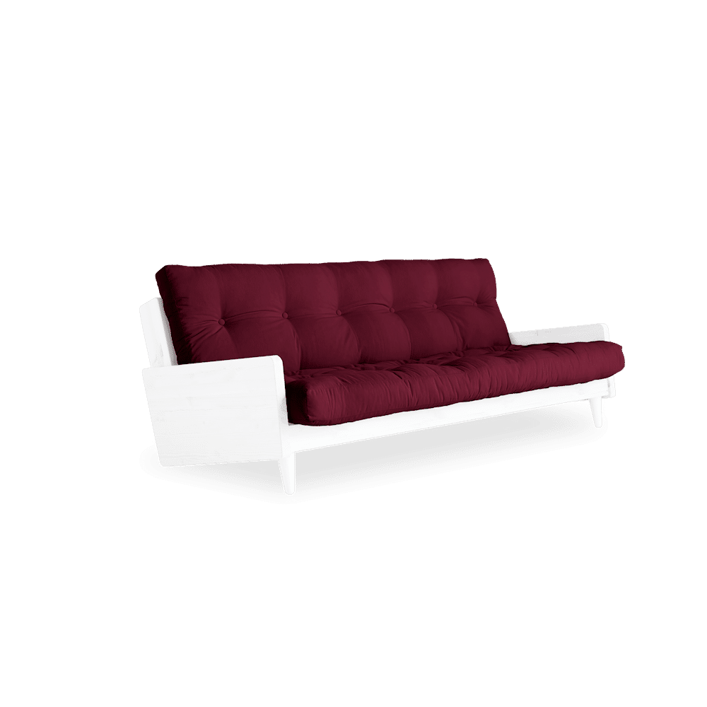 Karup Design INDIE BLANC LAQUÉ W. MATELAS MIXTE 5 COUCHES BORDEAUX