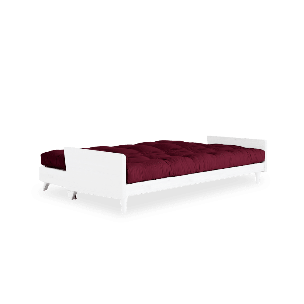 Karup Design INDIE BLANC LAQUÉ W. MATELAS MIXTE 5 COUCHES BORDEAUX