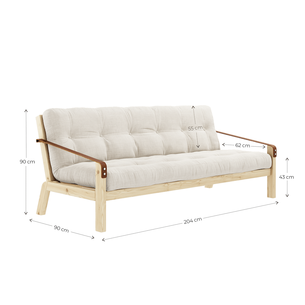 Karup Design POÉSIE CLAIR LAQUÉ W. MATELAS MIXTE 5 COUCHES MARINE