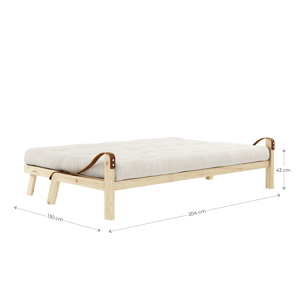 Karup Design POÉSIE LAQUÉE BLANC W. MATELAS MIXTE 5 COUCHES GRIS FONCÉ