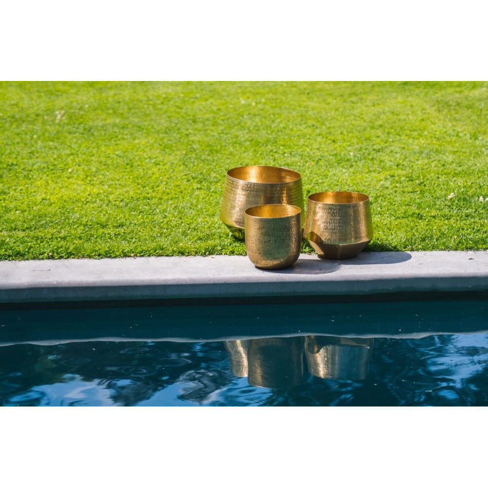 Bazar Bizarre The Hammered Planters-Latón-Juego de 2