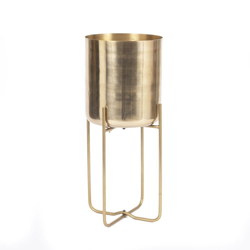 Bazar Bizar The Brass Planter on Stand-Latón-L