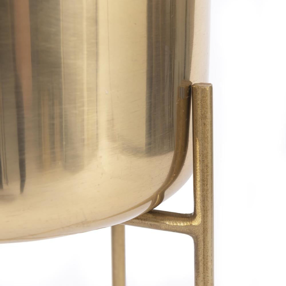 Bazar Bizar The Brass Planter on Stand-Latón-M