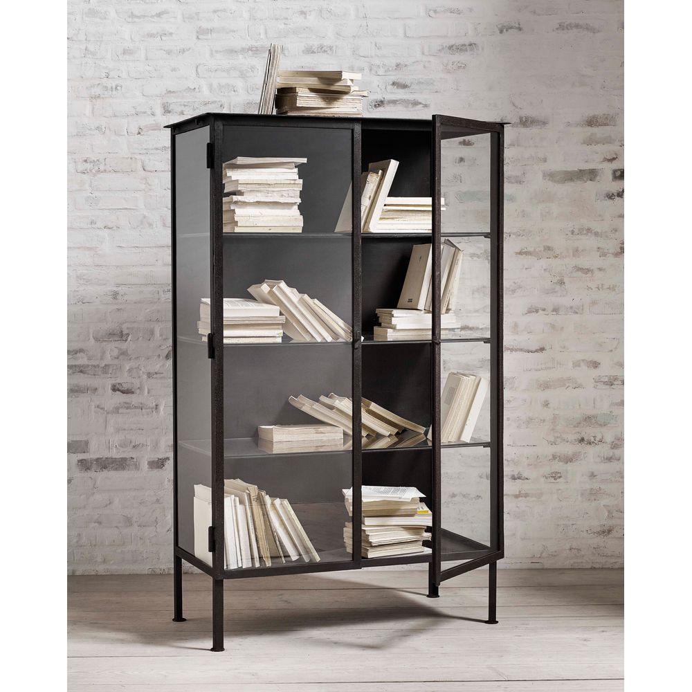 Armoire Nordal A/S OREGON, fer noir, 2 portes