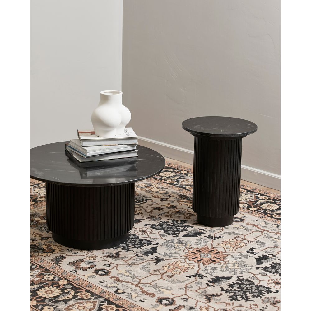 Nordal A/S Table d'appoint ronde ERIE-Plateau en marbre noir