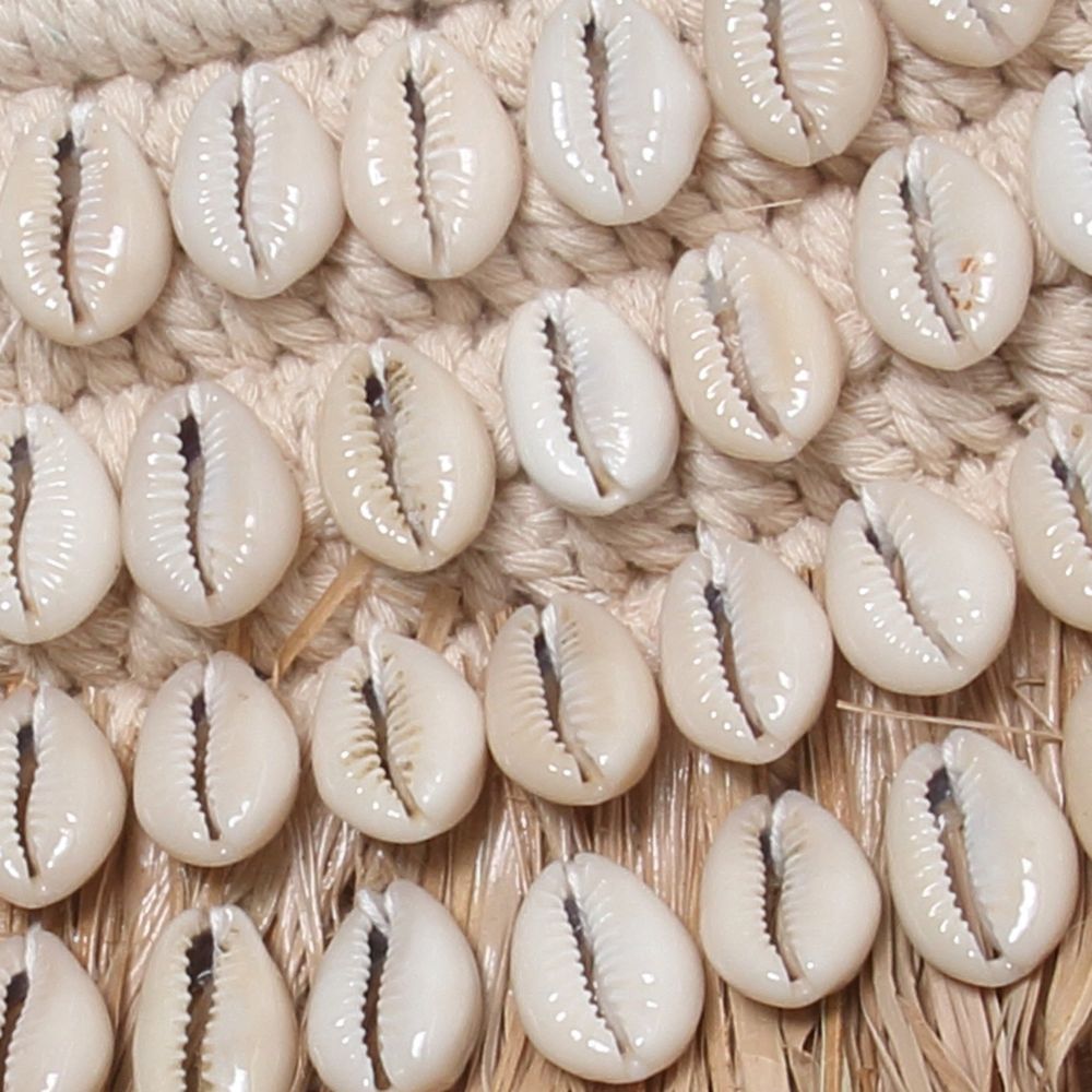 Bazar Bizar The Raffia Cowrie Mirror - Natural White