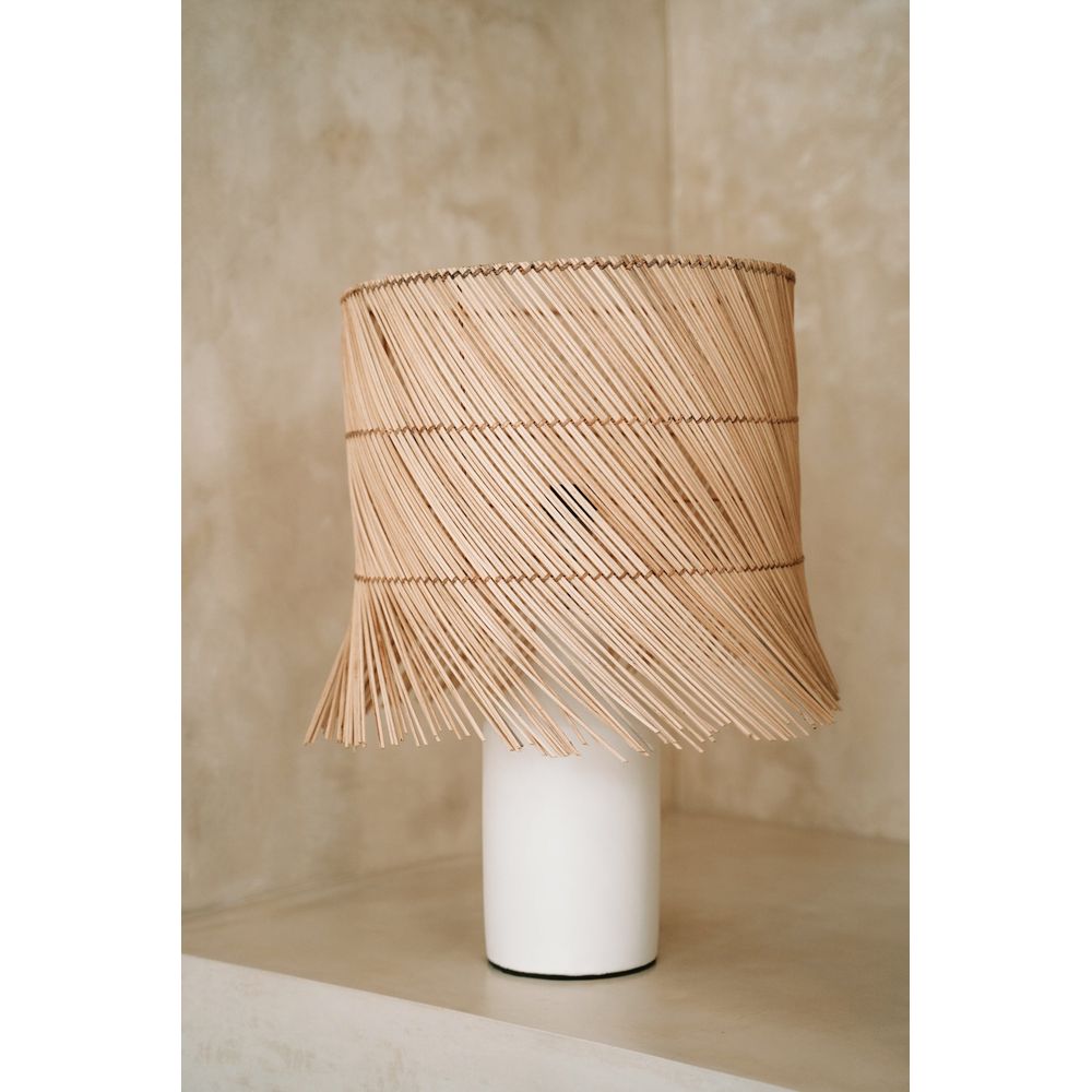 Bazar Bizarre Rattan Tisch lampe-Weiß Natur