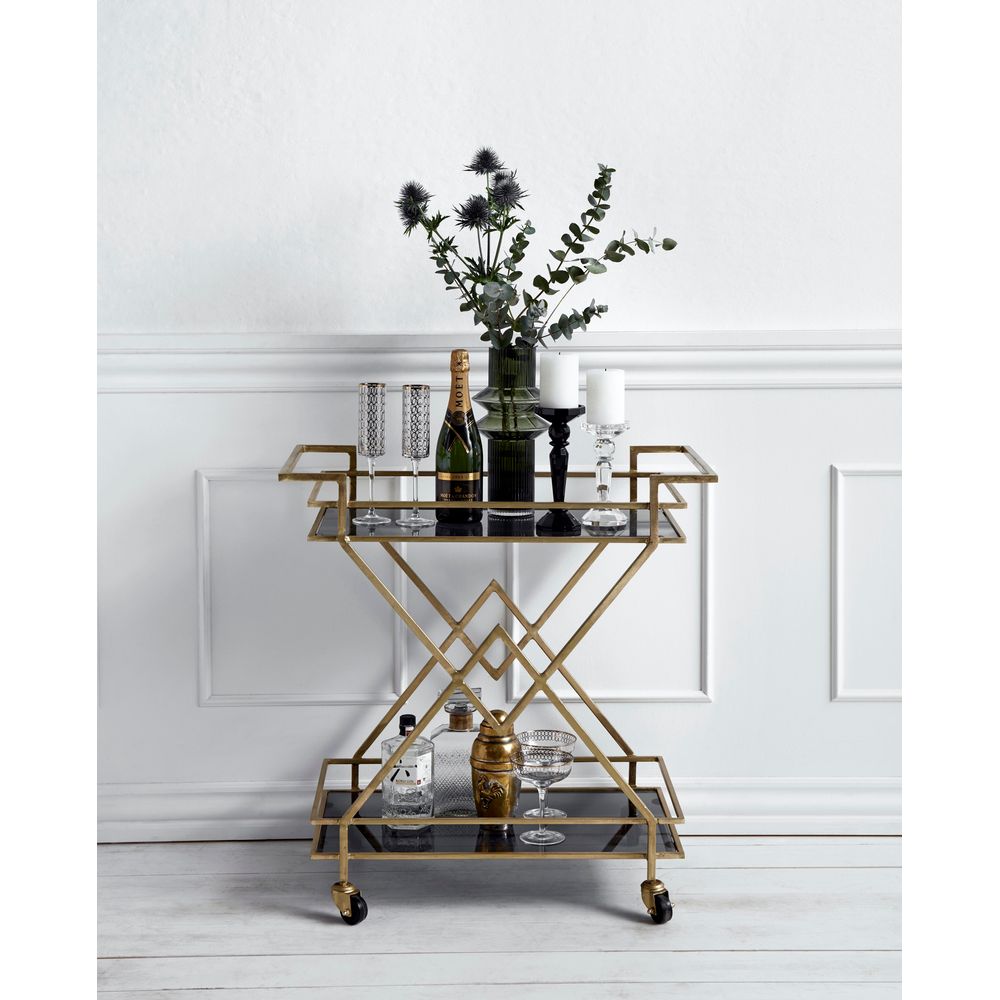 Nordal A/S TROLLEY-gold mit schwarzem Glas