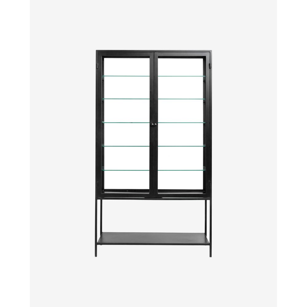 Armoire Nordal A/S MONDO noire, double, paroi arrière en verre