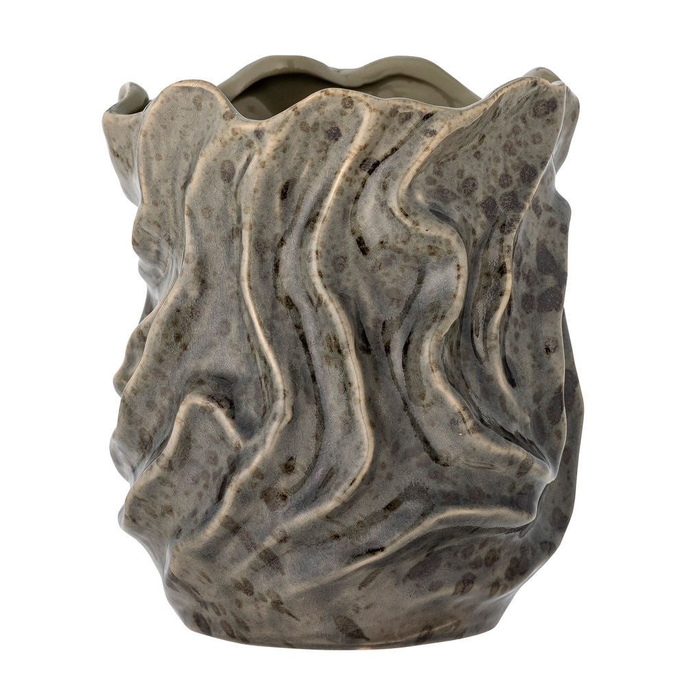 Bloomingville Soumia Deco Vase, Gris, Grès