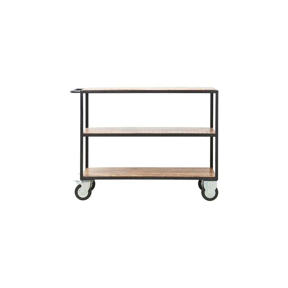 House Doctor Rack 4 roues, Noir/bois