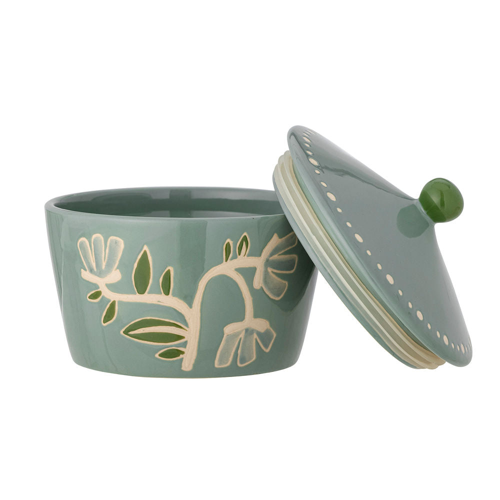 Creative Collection Tangerpot met deksel, groen, steengoed