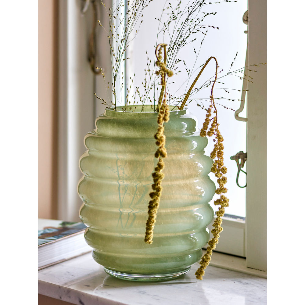 Bloomingville Saihah Vase, Vert, Verre