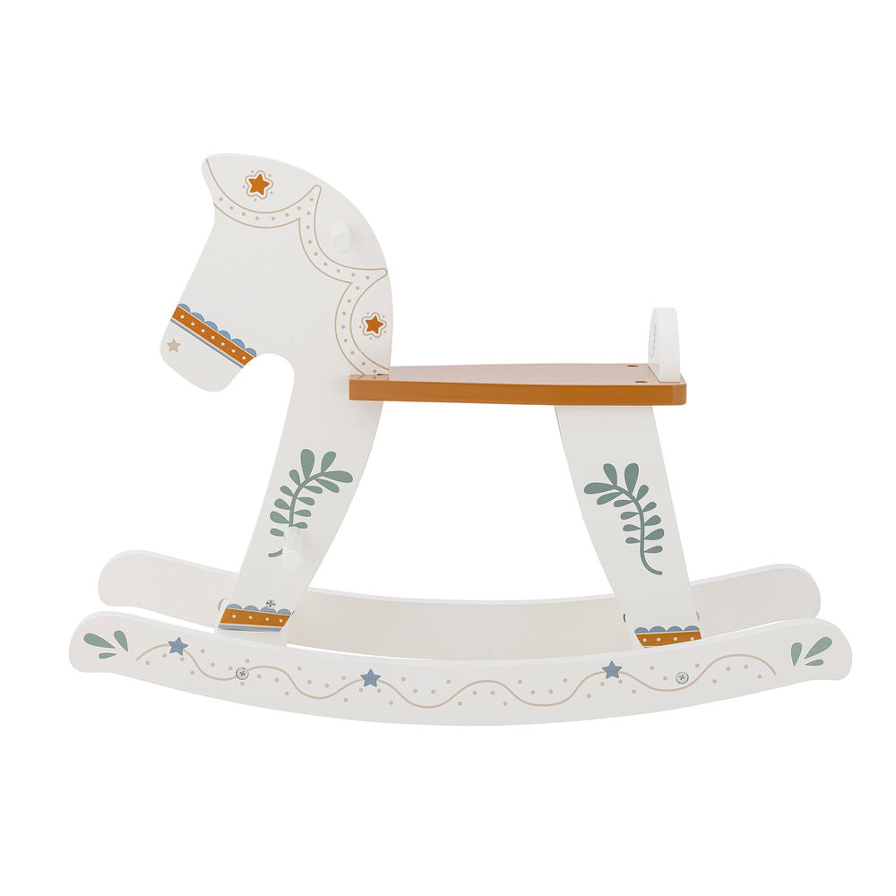 Bloomingville MINI Ruddy Swing Toys, caballo, blanco, MDF