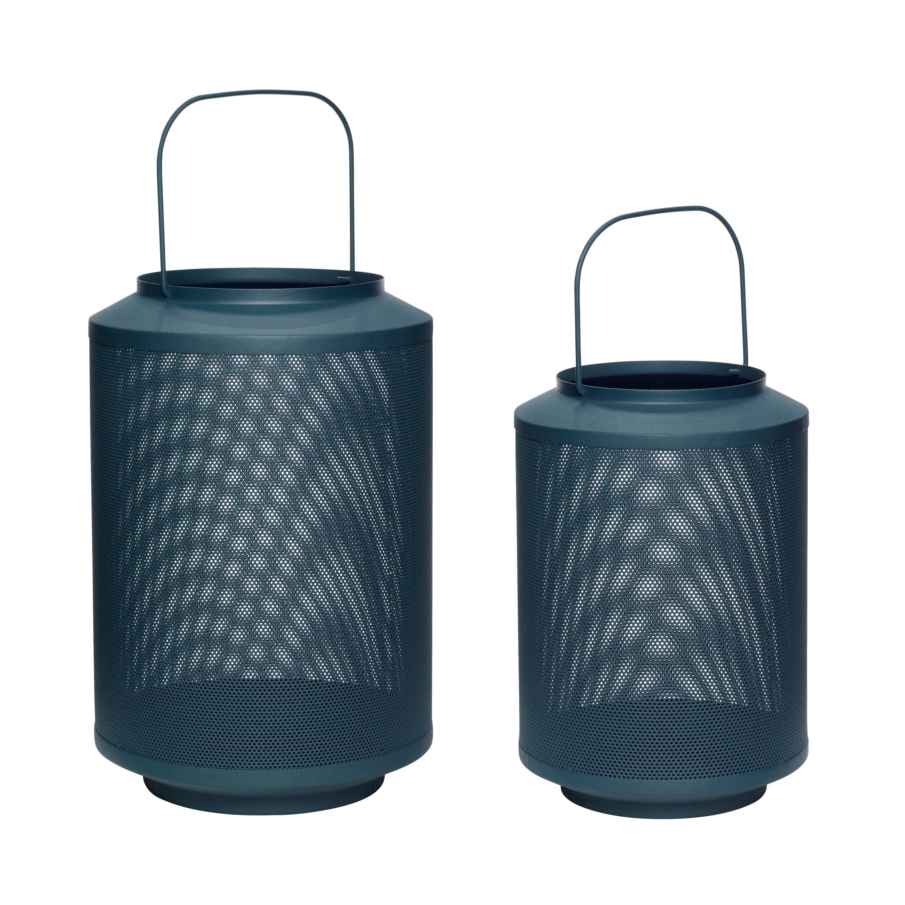 Hübsch Edge Lanterns Petrol (ensemble de 2)