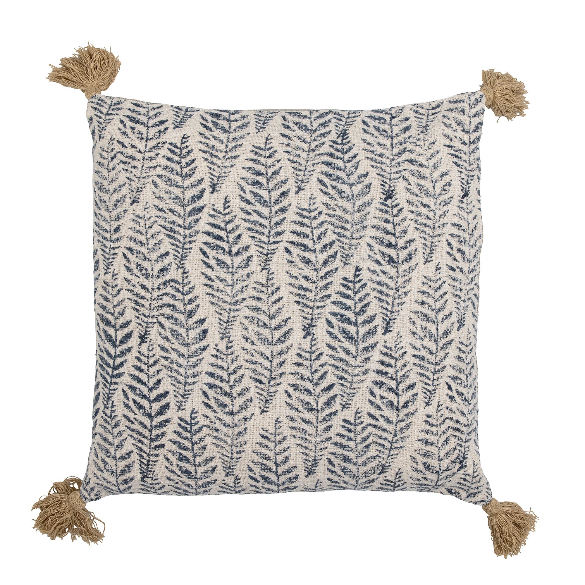 Bloomingville Coussin Farida, Bleu, Coton