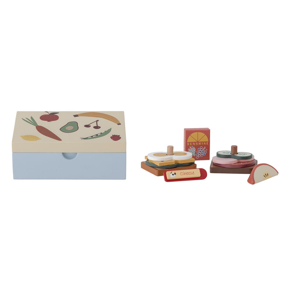 Bloomingville MINI Thyra Playset, Caja de almuerzo, Azul, FSC®100%, MDF