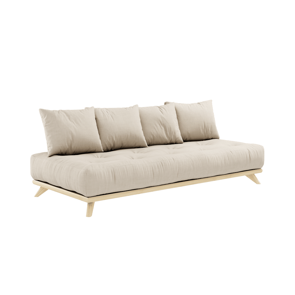 Karup Design SENZA DAYBED CLEAR LACQUERED W. SENZA DAYBED MATTRESS SET BEIGE