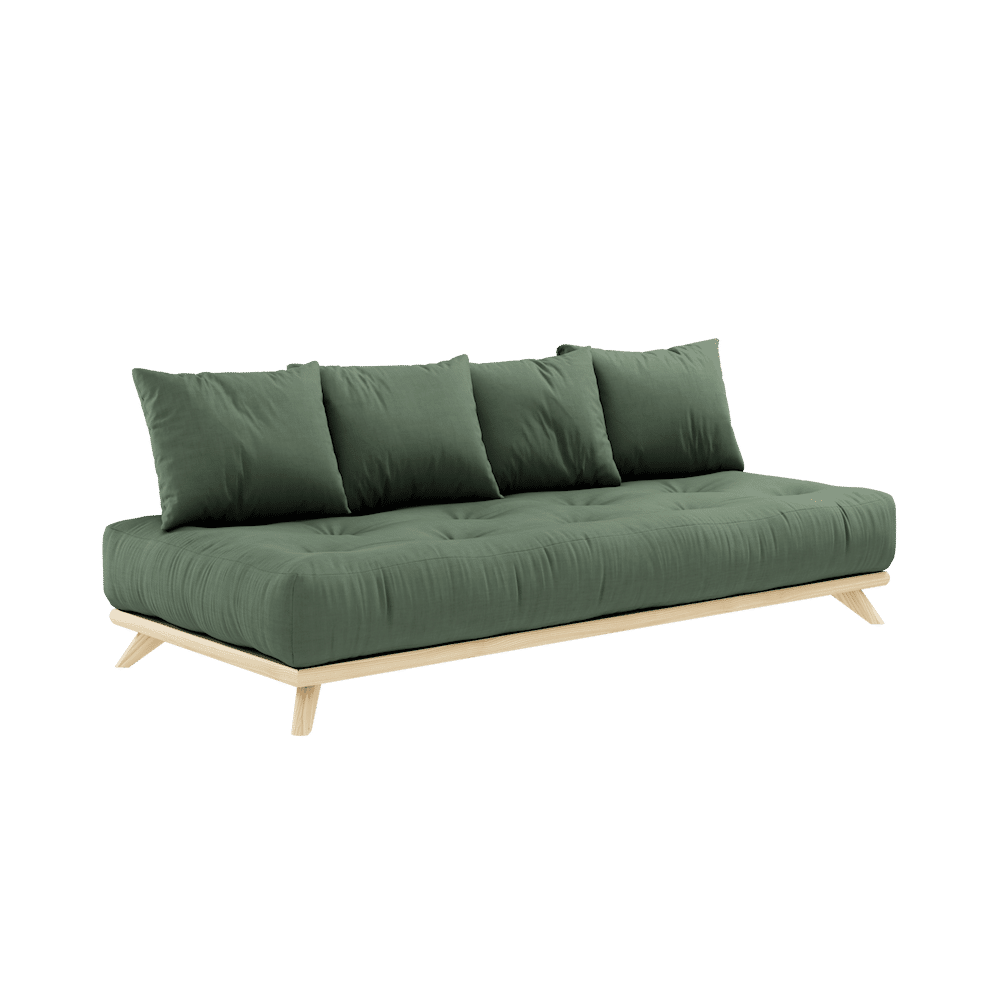 Karup Design SENZA DAYBED CLEAR LACQUERED W. SENZA DAYBED MATTRESS SET OLIVE GREEN