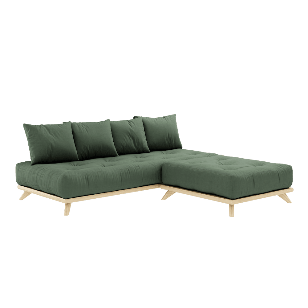 Karup Design SENZA DAYBED CLEAR LACQUERED W. SENZA DAYBED MATTRESS SET OLIVE GREEN