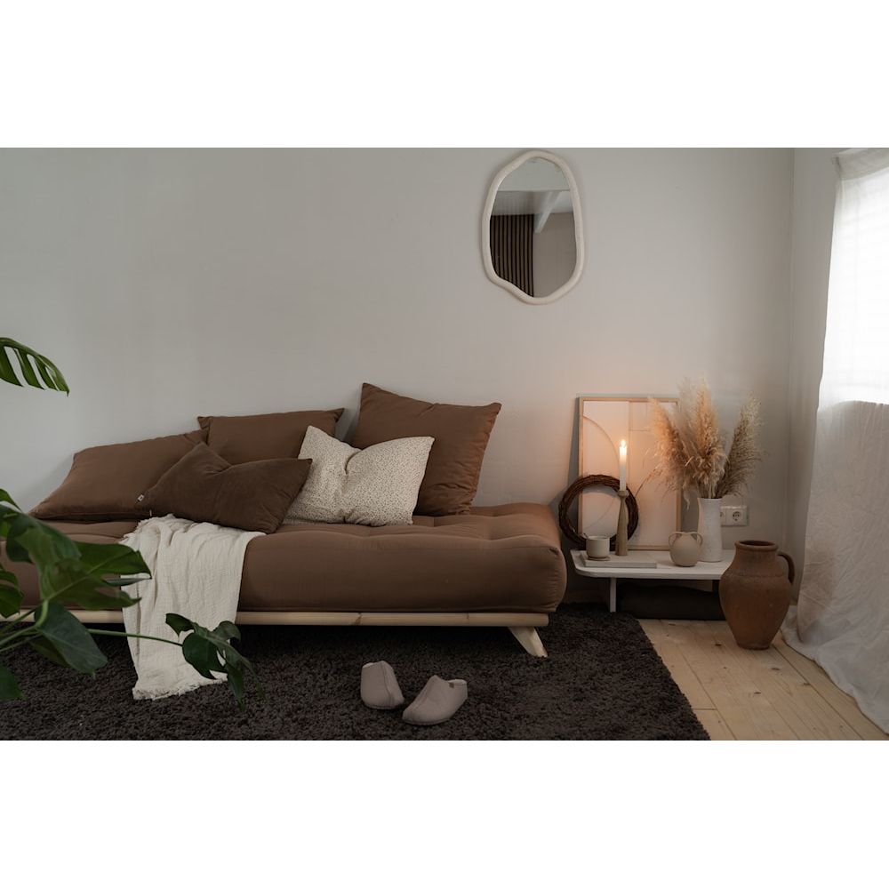 Karup Design SIN DAYBED CLARO LACADO W. SIN DAYBED COLCHÓN SET CLAY BROWN