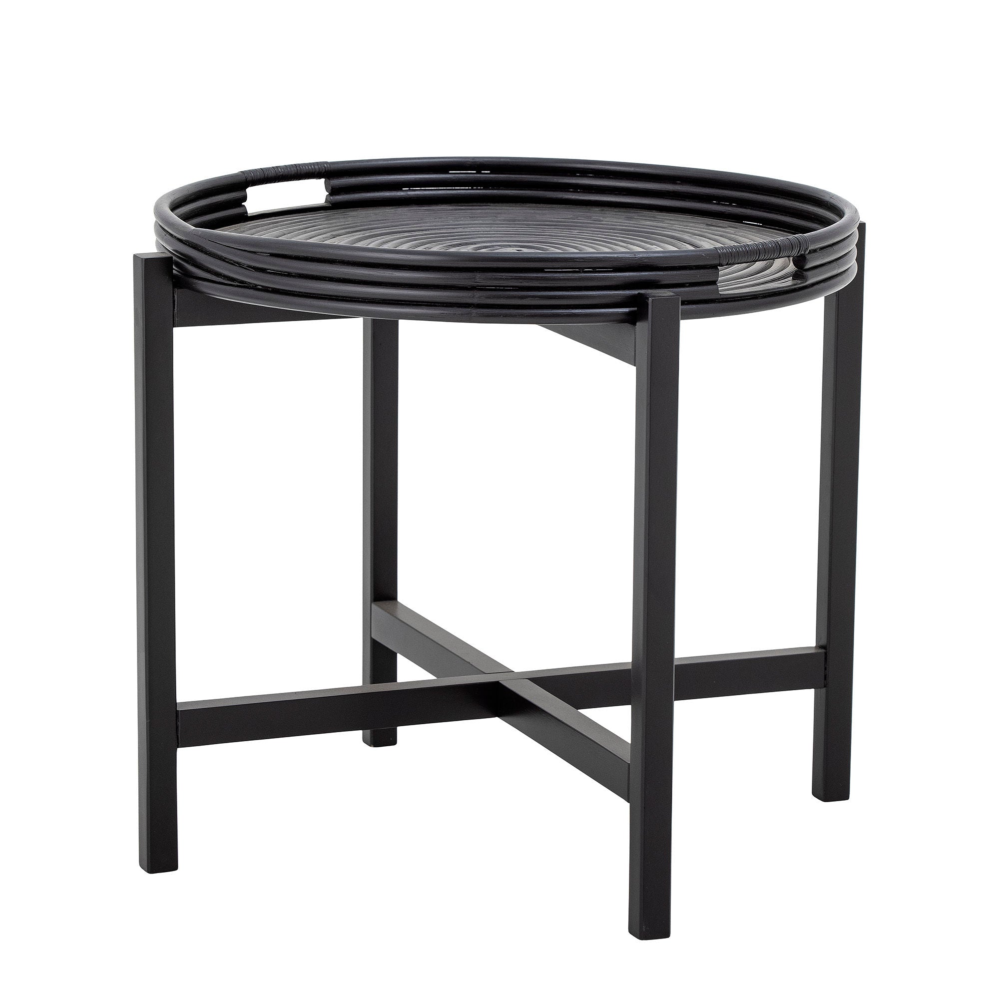 Bloomingville Milli Tabletttisch, schwarz, Rattan