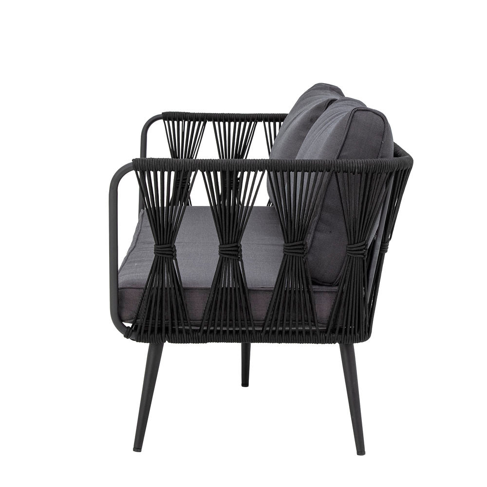 Bloomingville Pavone Bank, negro, metal